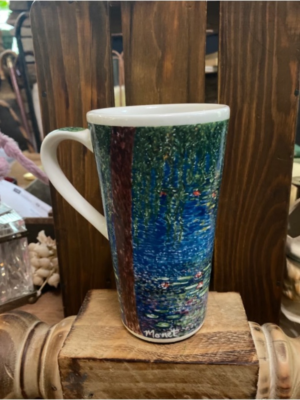 Monet-Inspired Ceramic Mug in Blue and Green
